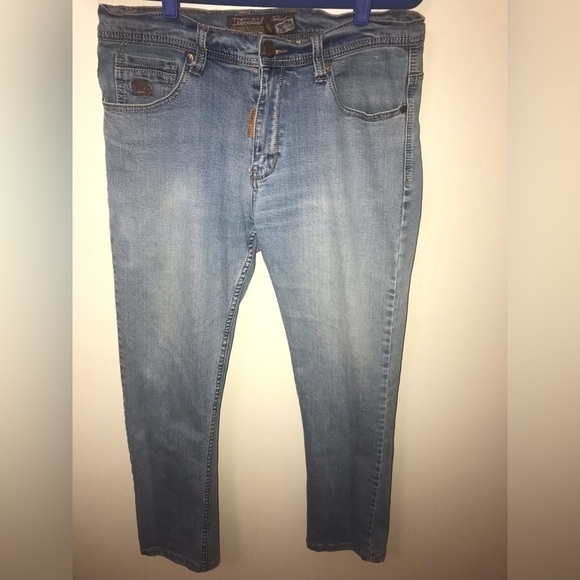 𝅺FRANCO Lucci Mens Cotton Limited Edition Straight Light Wash Denim Jeans 36X30 - Picture 3 of 15